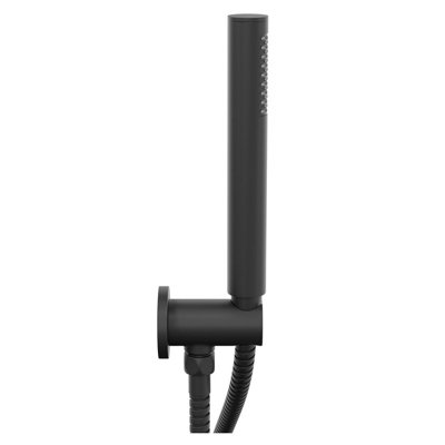Round Black Matt Finish Hand Held For Bath Mixer Tap Shower - 4