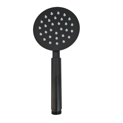 Round Black Matt Finish Handset 1.2m Shower Hose Handset Holder For Bath Tap - 6