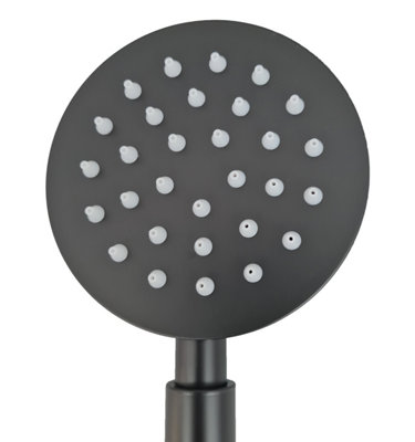 Round Black Matt Finish Handset Handset For Bath Mixer Tap Or Shower Black Matte - 3