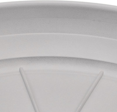 Round Black Plastic Plant Pot Saucers White 22cm