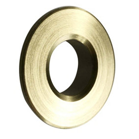 Round Brushed Gold Bathroom Basin Overflow Cover