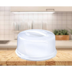 Round Cake Box Storage Dome Portable 12 Inch Cake Carrier With Clip Top Lid