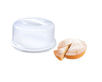 Round Cake Box Storage Dome Portable 12 Inch Cake Carrier With Clip Top Lid