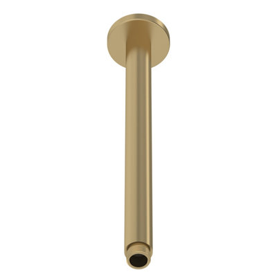 Round Ceiling Mount Shower Arm - 300mm - Brushed Brass - Balterley