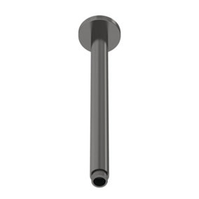Round Ceiling Mount Shower Arm 300mm - Brushed Gunmetal - Balterley
