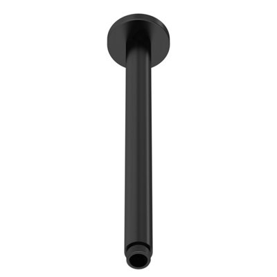 Round Ceiling Mount Shower Arm 300mm Matt Black Balterley DIY