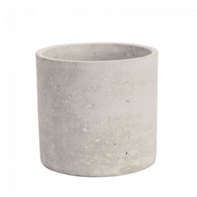Round Cement Plant Pot, Industrial Style. (H11 cm) No Drainage Holes.
