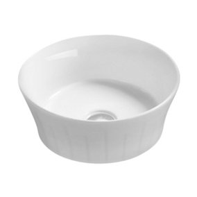 Round Ceramic Countertop Vessel without Overflow - 360mm - Balterley