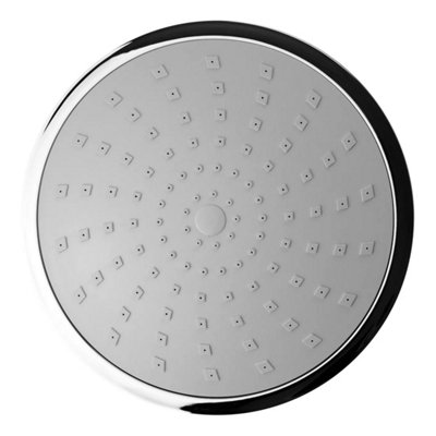 Round Chrome Easy Clean Fixed Swivel Shower Head with Elbow - 150mm