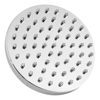 Round Chrome Easy Clean Fixed Swivel Shower Head with Elbow - 150mm