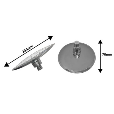 Round Chrome Easy Clean Fixed Swivel Shower Head with Elbow - 150mm - 3