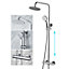 Round Chrome Thermostatic Dual Control Twin Head Shower Mixer Ultra Thin + Kit