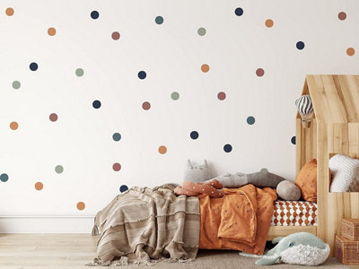 Round Circle Boho Polka Dot Wall Stickers