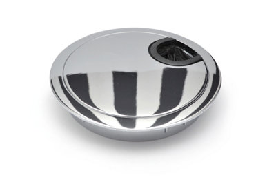 Round Computer Metal Grommet 60mm for Desk Table Cable Tidy Wire Cover - Chrome Price Comparisons | Compare The Build