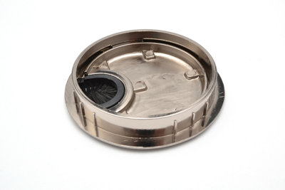 Round Computer Metal Grommet 80mm for Desk Table Cable Tidy Wire Cover - Brushed Chrome