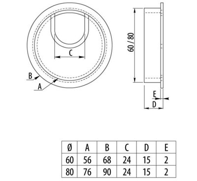 Round Computer Metal Grommet 80mm for Desk Table Cable Tidy Wire Cover - Chrome