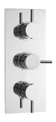 Round Concealed Triple Thermostatic Shower Valve (2 Outlets) - Chrome - Balterley