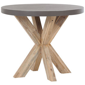 Round Concrete Garden Dining Table 90 cm Grey OLBIA