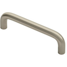 Round D Bar Cabinet Pull Handle 106 x 10mm 96mm Fixing Centres Satin Nickel