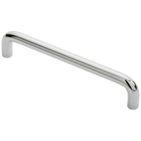 Round D Bar Cabinet Pull Handle 138 x 10mm 128mm Fixing Centres Chrome