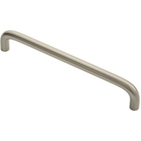 Round D Bar Cabinet Pull Handle 170 x 10mm 160mm Fixing Centres Satin Nickel