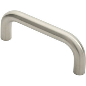 Round D Bar Pull Handle 169 x 19mm 150mm Fixing Centres Satin Stainless Steel