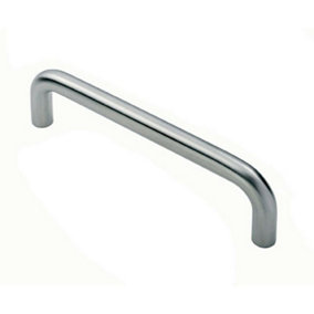 Round D Bar Pull Handle 22mm Dia 150mm Fixing Centres Satin Stainless Steel