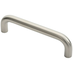 Round D Bar Pull Handle 22mm Dia 225mm Fixing Centres Satin Stainless Steel