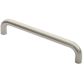 Round D Bar Pull Handle 22mm Dia 300mm Fixing Centres Satin Stainless Steel