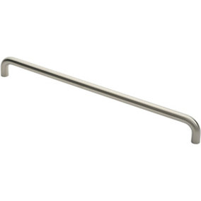 Round D Bar Pull Handle 22mm Dia 600mm Fixing Centres Satin Stainless Steel