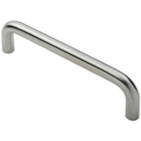 Round D Bar Pull Handle 244 19mm 225mm Fixing Centres Satin Steel