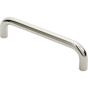Round D Bar Pull Handle 244 x 19mm 225mm Fixing Centres Bright Steel