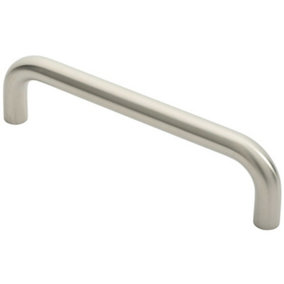Round D Bar Pull Handle 244 x 19mm 225mm Fixing Centres Satin Stainless Steel