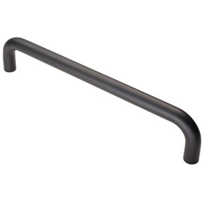 Round D Bar Pull Handle 319 x 19mm 300mm Fixing Centres Matt Black