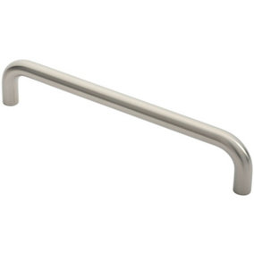 Round D Bar Pull Handle 319 x 19mm 300mm Fixing Centres Satin Stainless Steel