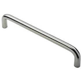 Round D Bar Pull Handle 319 x 19mm 300mm Fixing Centres Satin Steel