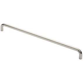 Round D Bar Pull Handle 619 x 19mm 600mm Fixing Centres Bright Steel