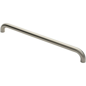 Round D Bar Pull Handle 630 x 30mm 600mm Fixing Centres Satin Steel