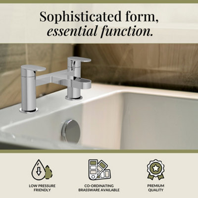 Round Deck Mounted Bath Filler Tap - Chrome - Balterley