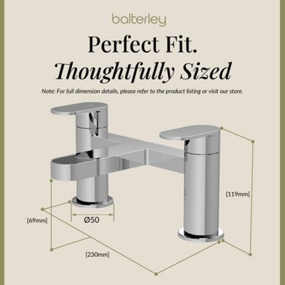 Round Deck Mounted Bath Filler Tap - Chrome - Balterley - 3