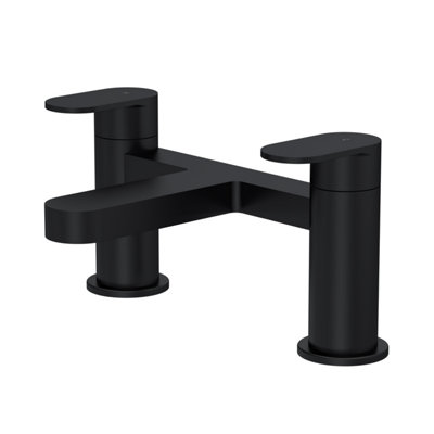 Round Deck Mounted Bath Filler Tap - Matt Black - Balterley