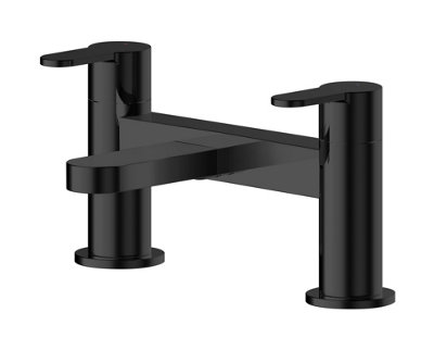 Round Deck Mounted Bath Filler Tap - Matt Black