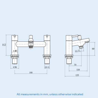 Round Deck Mounted Bath Shower Mixer With Handset & Basin Single Lever Mixer Tap - 8