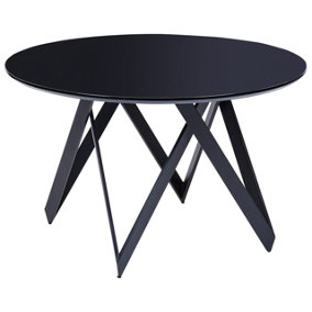 Round Dining Table 120 cm Black OXHILL