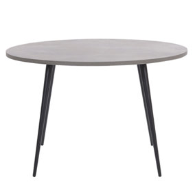 Round Dining Table 120 cm Concrete Effect with Black ODEON