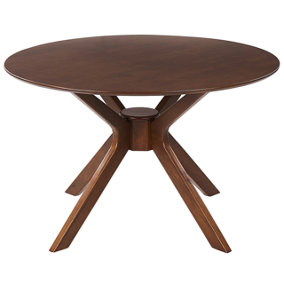 Round Dining Table 120 cm Dark Wood TYMIS