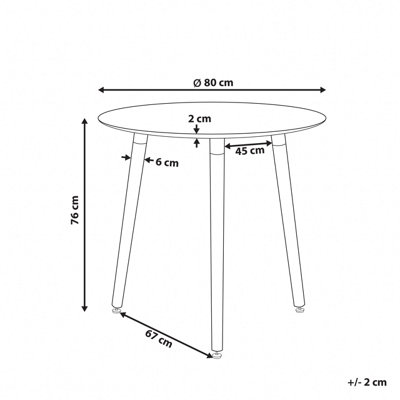Round Dining Table 80 cm White BOMA