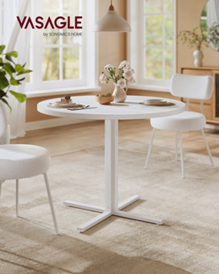 Round Dining Table, Small Kitchen Table for 4 People, Farmhouse Style ...