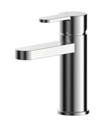 Round Eco Mono Basin Mixer Tap & Push Button Waste - Chrome