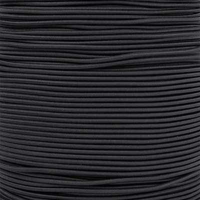 Round Elastic Cord, 3mm Wide Black Elastic String Roll Stretchy Strap for DIY Crafts Beading Knitting, 25 meters